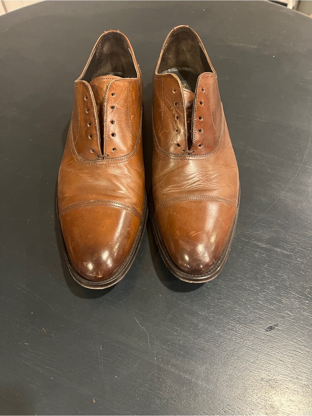 To Boot Men's Cognac Brown Cap-Toe Oxfords
